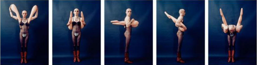 Jürgen Klauke, "Gebaute figuren", 1973-74 - ensemble de 5 photographies en couleur - Collection Géotec, achat 2016