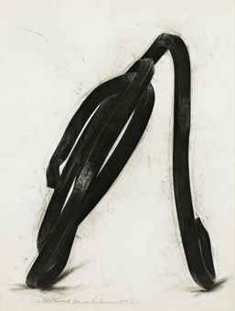 Bernar Venet, "Undetermined Line", 1987 - collage et pastel sur papier - Collection Géotec, achat 2011